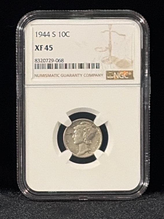 1944S Mercury dime XF 45