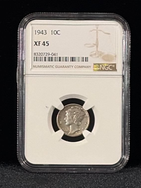 1943 Mercury dime XF 45