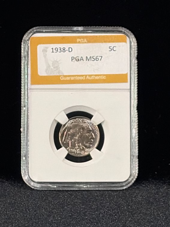 1938D Buffalo nickel MS 67