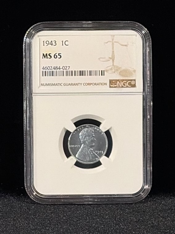 1943 steel penny MS 65