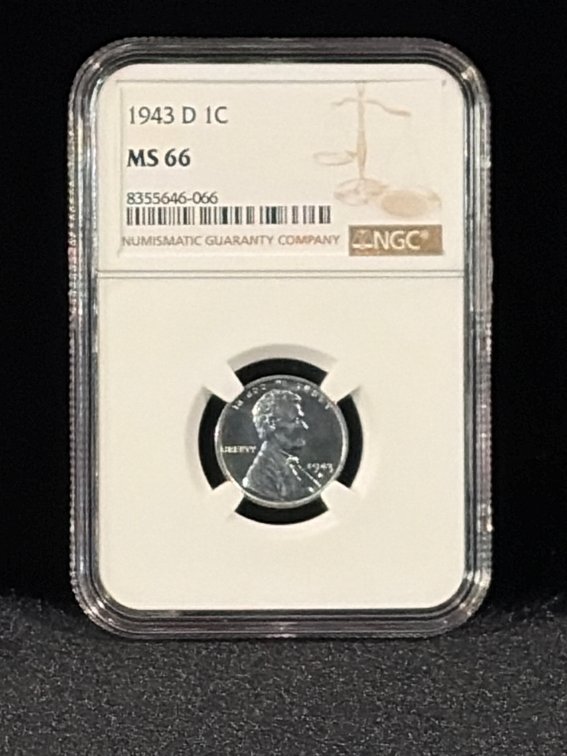 1943D steel Penny MS 66