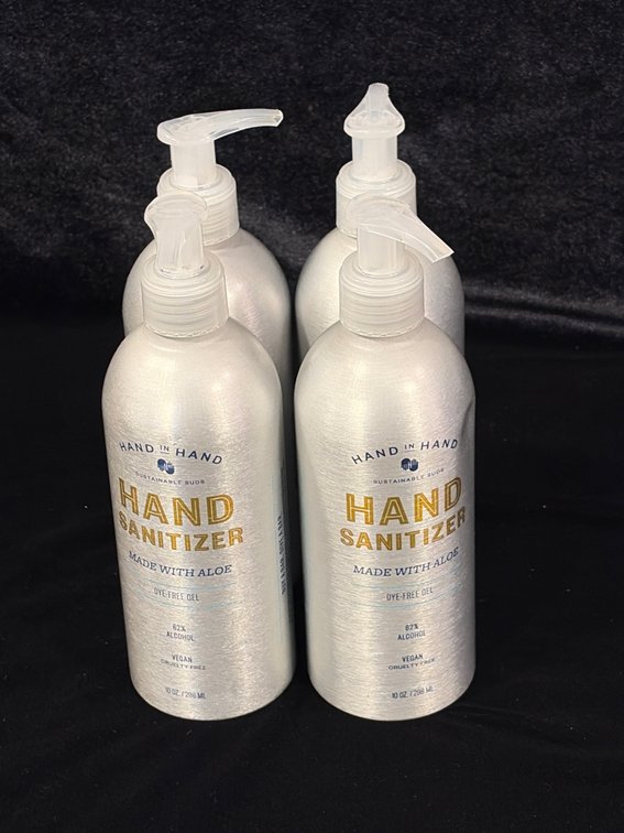 (4) sustainable suds hand sanitizer with aloe
