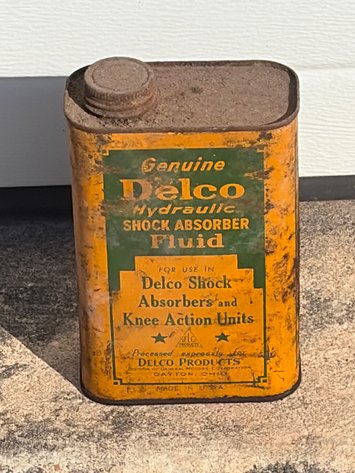 Vintage Delco hydraulic shock absorber fluid