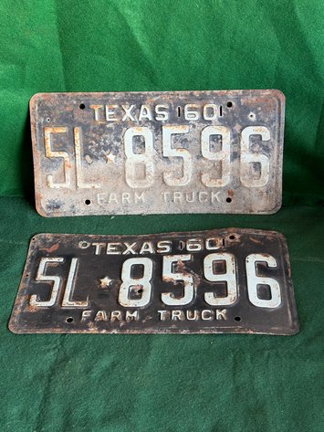 1960 Texas Farm truck plates