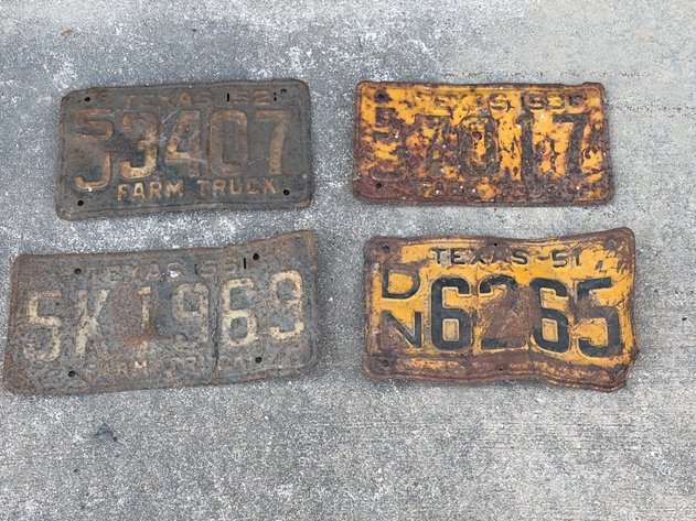 50’s Texas license ates