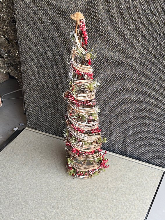 Handcrafted Christmas tree using Grapevine