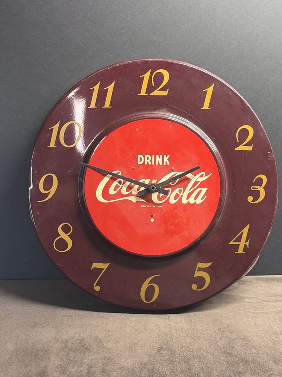 Vintage 1950s Coca-Cola advertising wall clock
