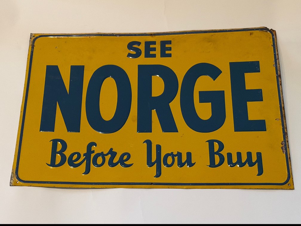 Vintage Norge metal sign