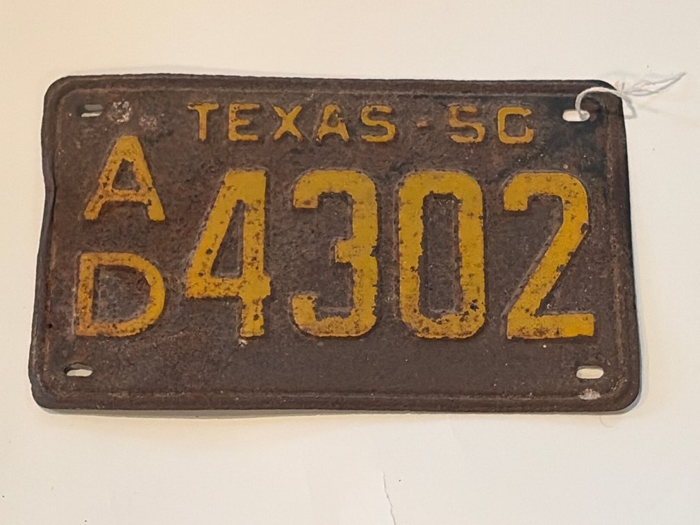 1950 Texas license plate