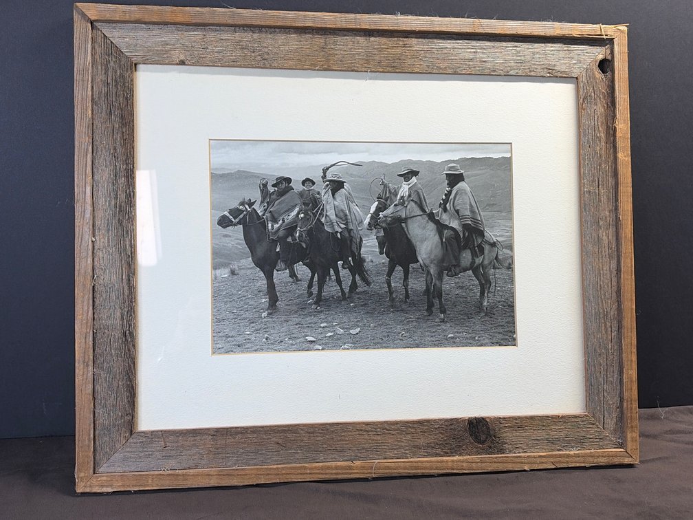 Puru vaqueros photo in Barnwood frame matted