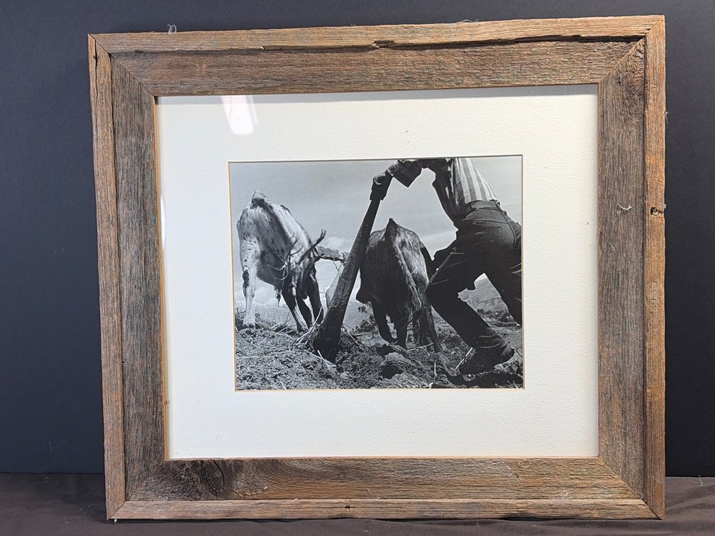 Puru farmer photo w/ barnwood frame
