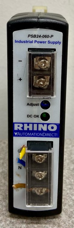 91. Rhino PSB24-060-P Industrial Power Supply, 24VDC @ 2.5A Output, 100-240VAC Input Power