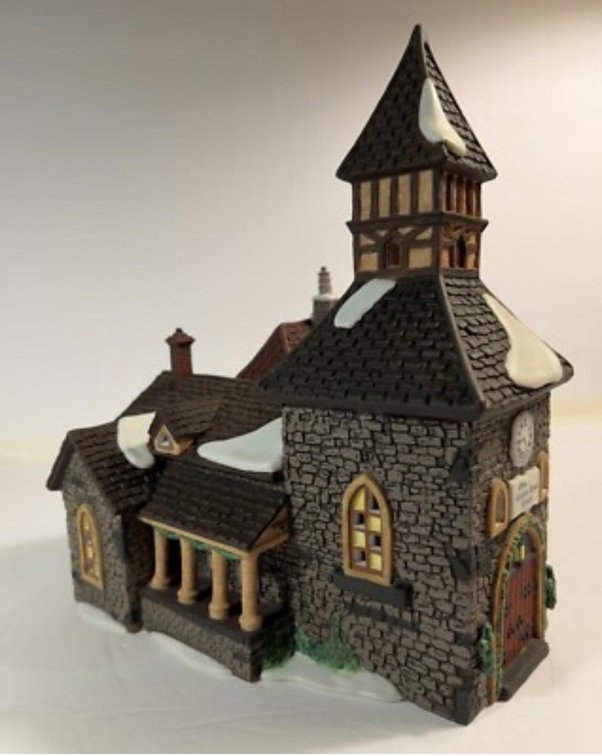 Department 56 Heritage Village Collection piece from the Dickens' Village Series, specifically "The Olde Camden Town Church" from "A Christmas Carol"