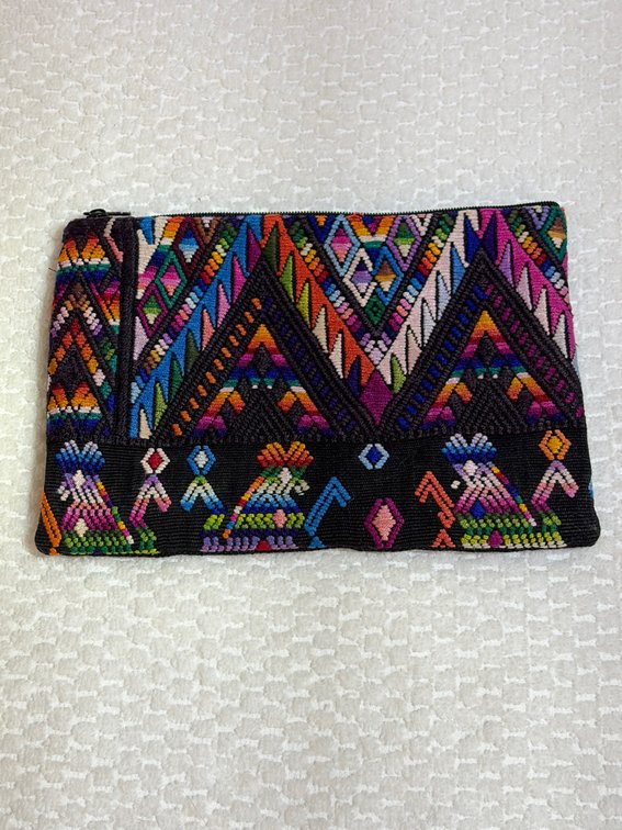 Colorful Mexican art Woven make up bag