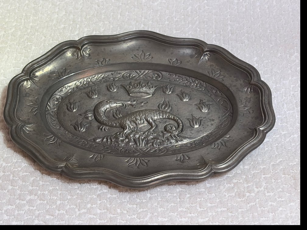 Pewter 10 inch dragon Tray
