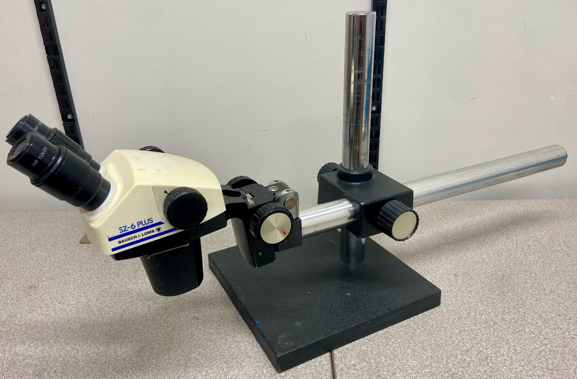 19. B&L StereoZoom 6 Microscope, 0.67-4X with 10X Wide Field Eyepieces on Model S Boom Stand