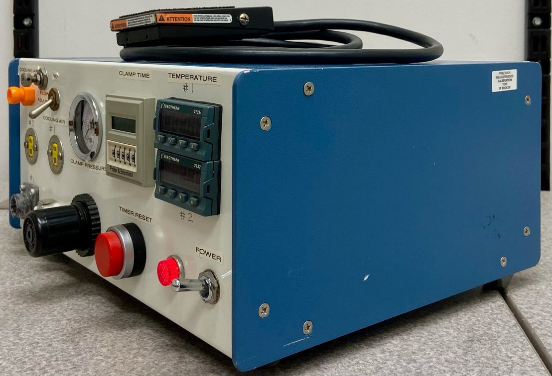 30. Clamp/Heat Process Controller with 2ea Eurotherm 2132 Temp. Controllers & Footswitch