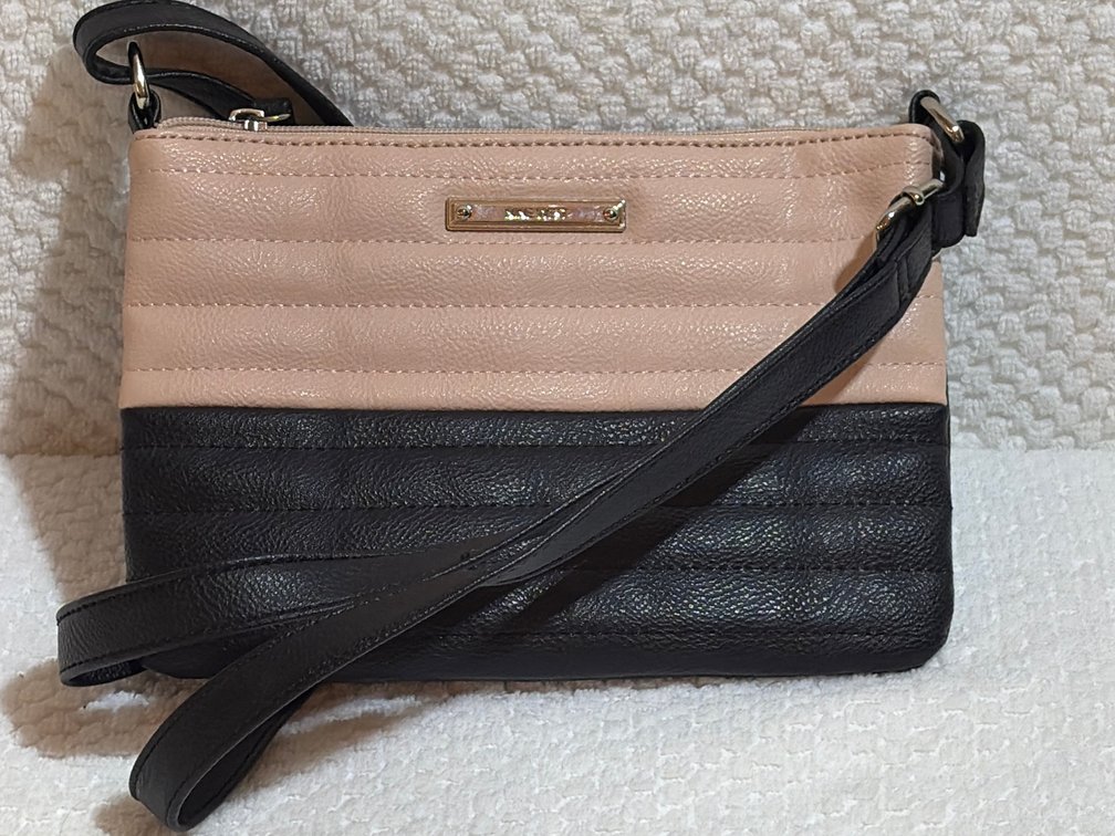 Nine West Small Leather Pink and Black Crossbody