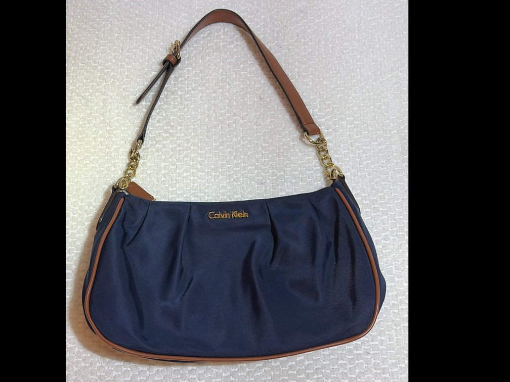 Navy and Leather Calvin Klein purse