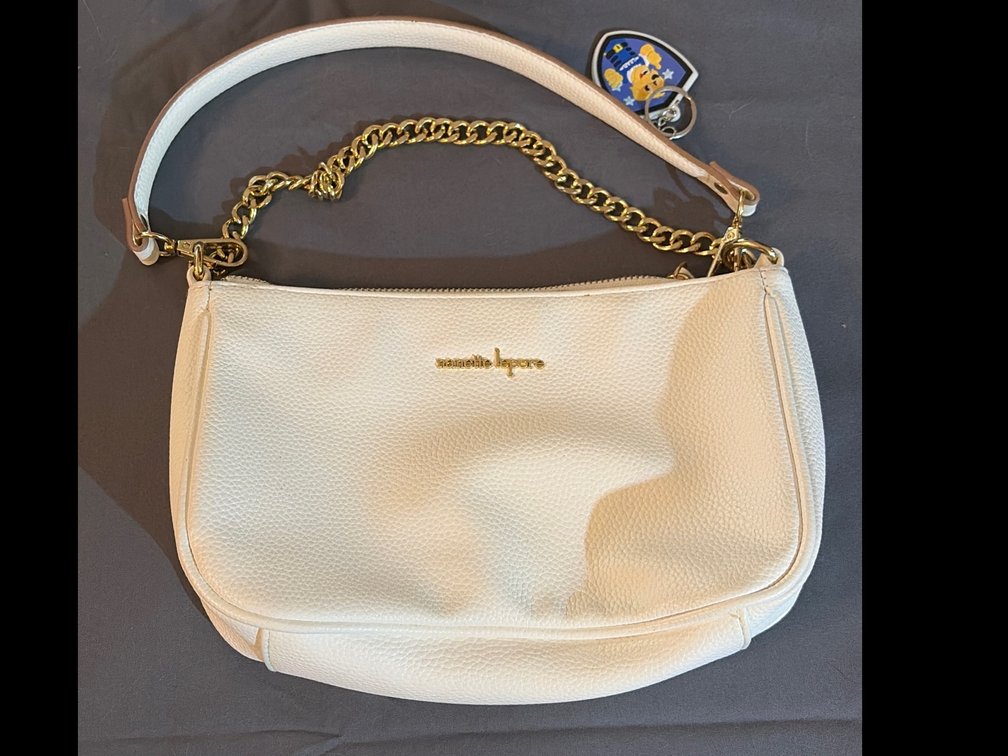 Nanette Lepore White and Gold Shoulder Bag