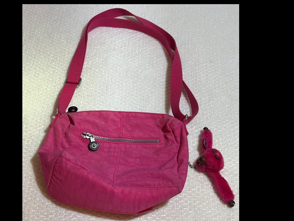 Kipling pink nylon crossbody bag