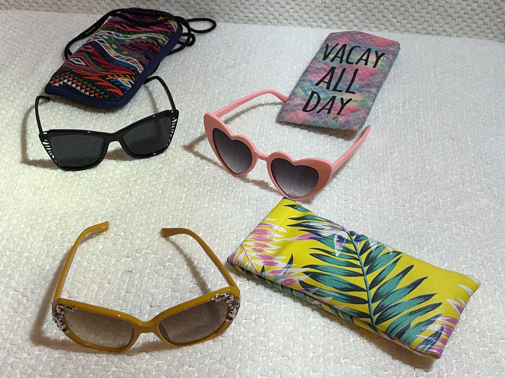 Fun sunglasses with cases