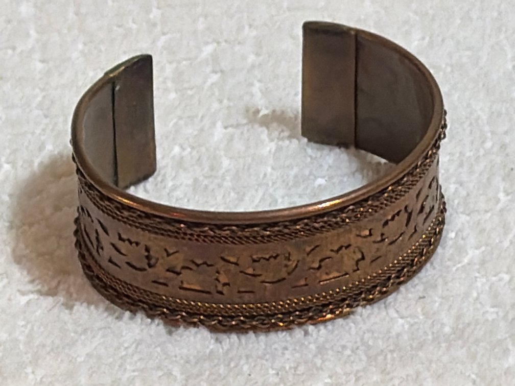 Etched Copper Cuff Bracelet
