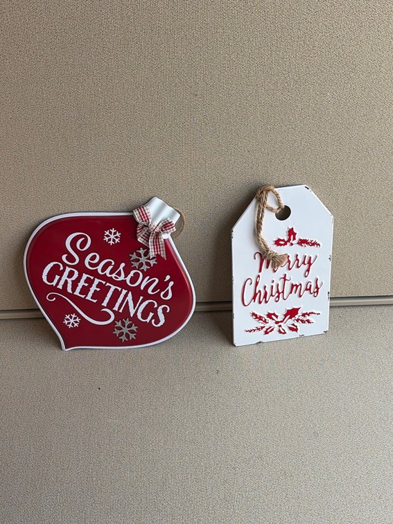 Thick metal Christmas signs
