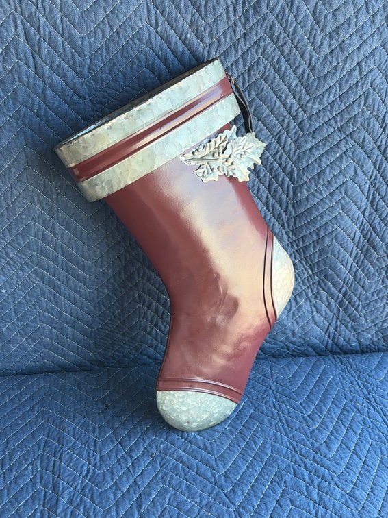 Metal Christmas stocking 17 inches