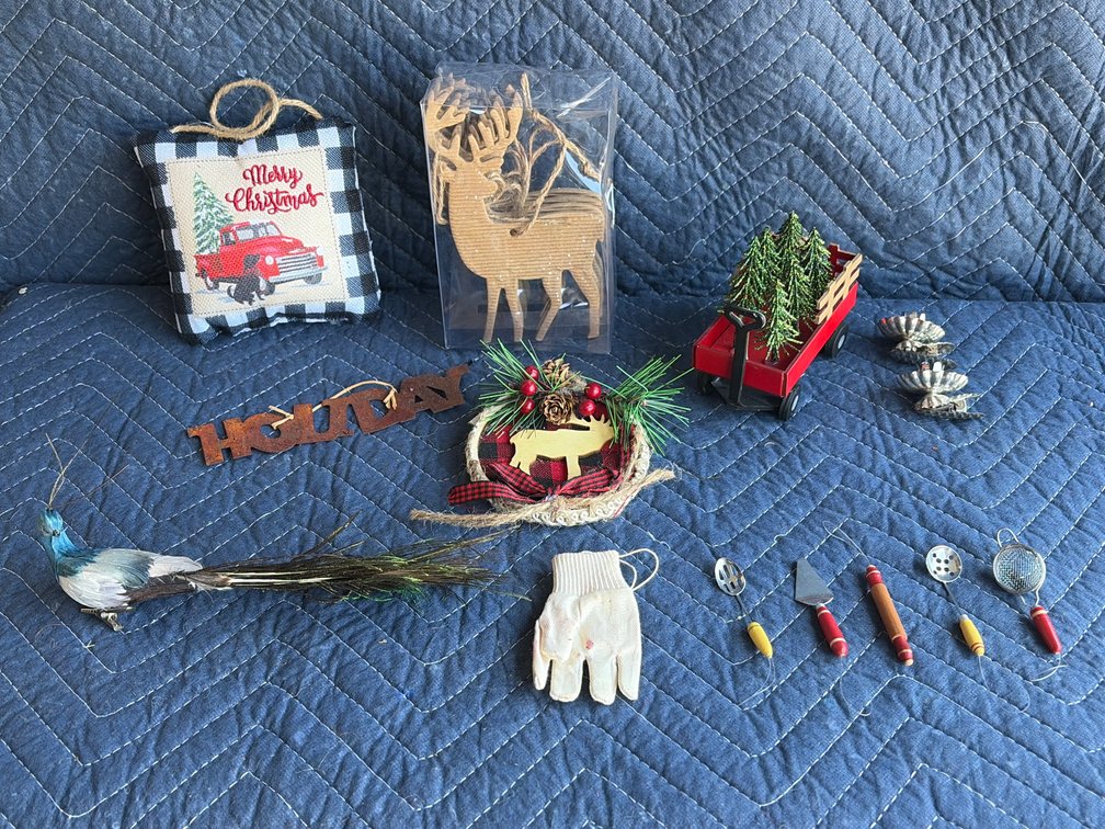 Christmas ornaments rustic
