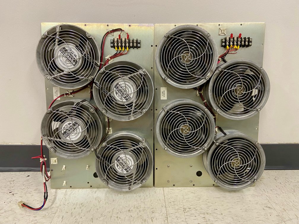54. 2ea Cooling Fan Panels, Each has 4ea 172mm X 51mm 24VDC Fans