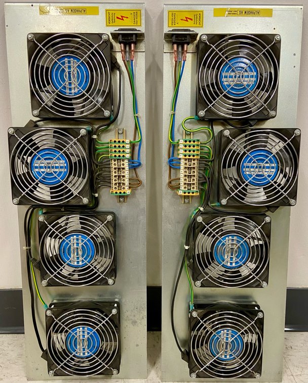 55. 2ea Cooling Fan Panels, Each has 4ea 120mm X 38mm 115VAC Fans