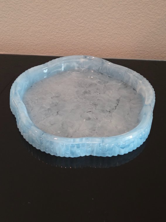 Blue and White Resin Trinket Tray