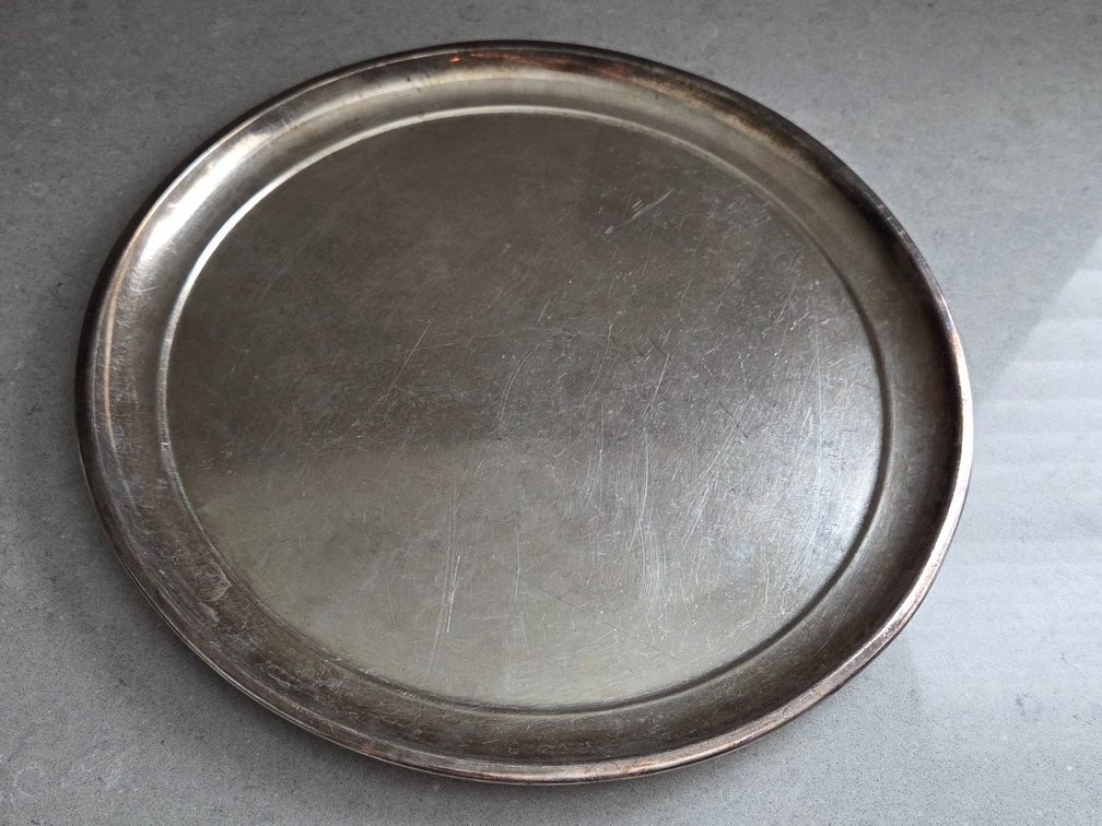 Antique German hotel silver, silver platedRound Serving Tray