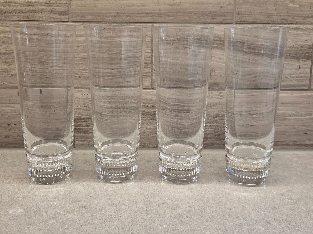 4 pc Ralph Lauren Broughton Crystal Highball Glasses
