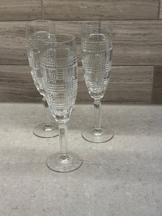 Ralph Lauren Crystal Glen Plaid Champagne Flute 321750
