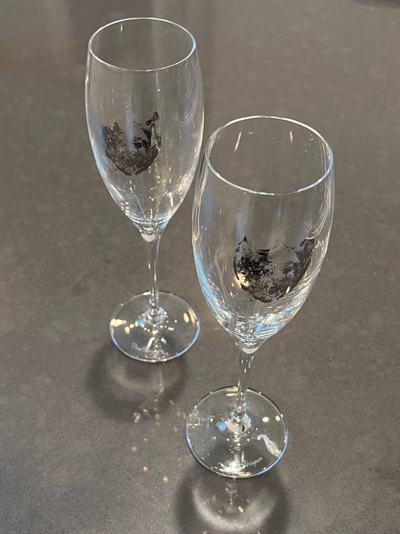Pair of Baccarat Don Perignon champagne glasses