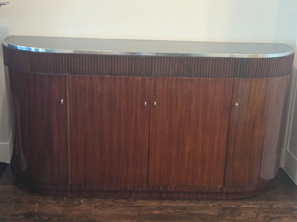 Ralph Lauren Modern Metropolis Demilune Buffet Art Deco Sideboard Bar