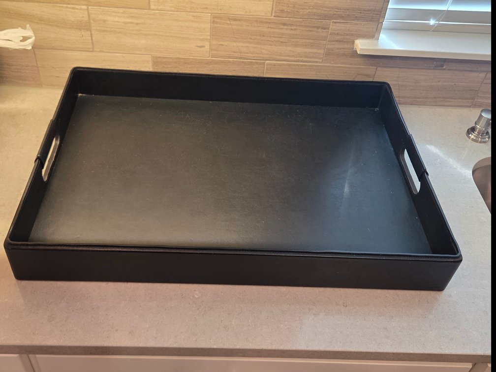 Ralph Lauren Large Wyatt Black Leather Tray