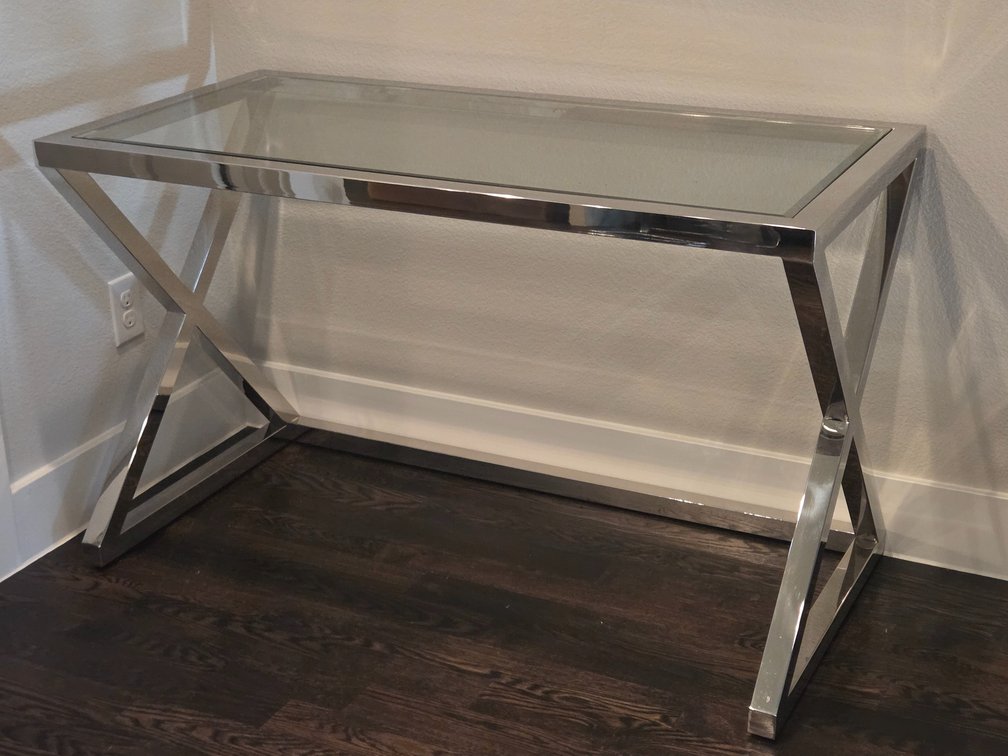 Worlds Away Mark Nickel Plated Desk-Console