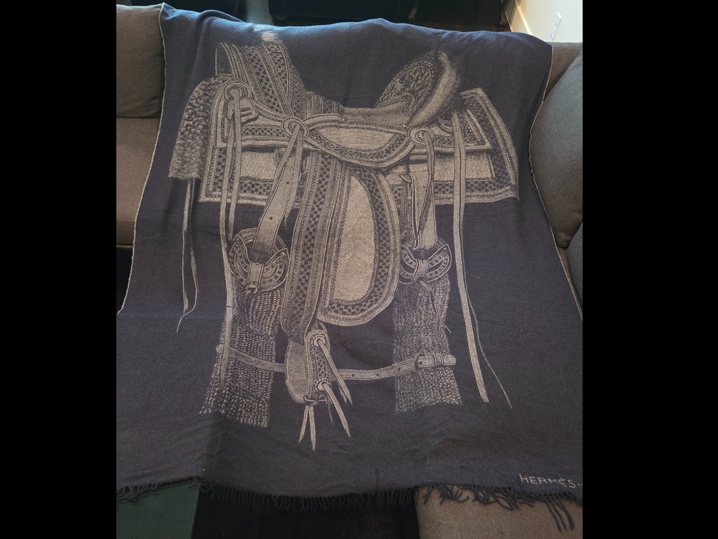 Luxurious cashmere Hermès Selle Far West Blanket