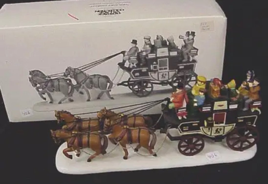 vintage Department 56 Holiday Coach from the Heritage Village Collection, released in 1991