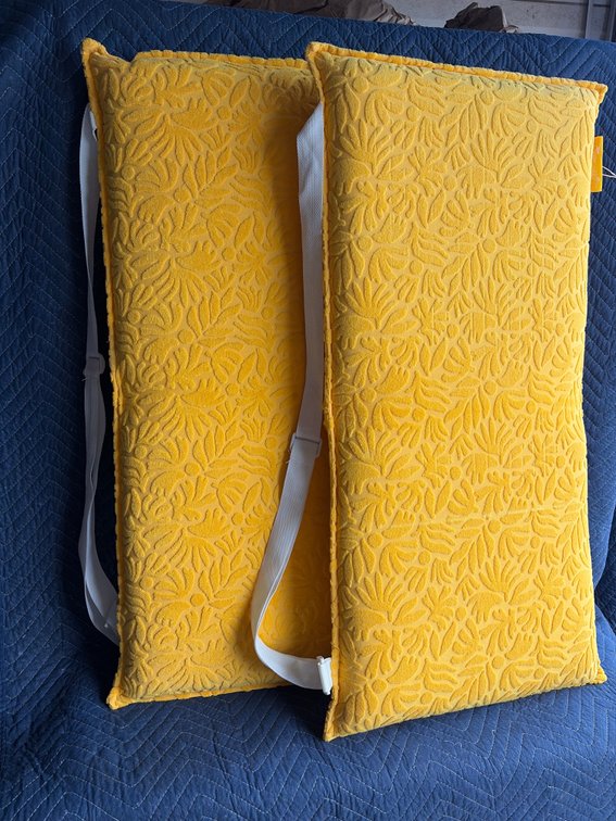 Yellow beach recliner cushions