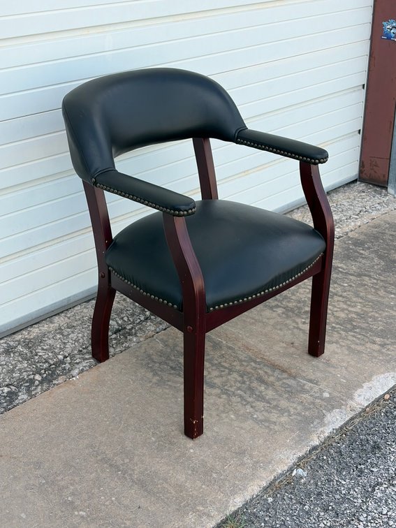 Mahogany leather armchair