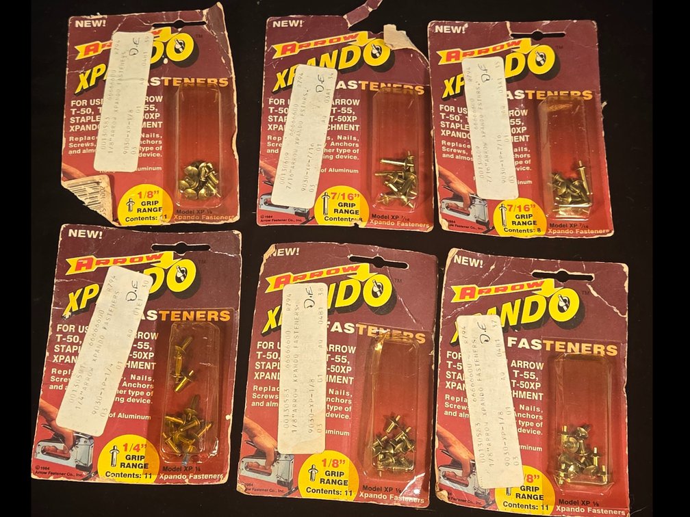 6 pk Xpando Fasteners for use in Staple Guns