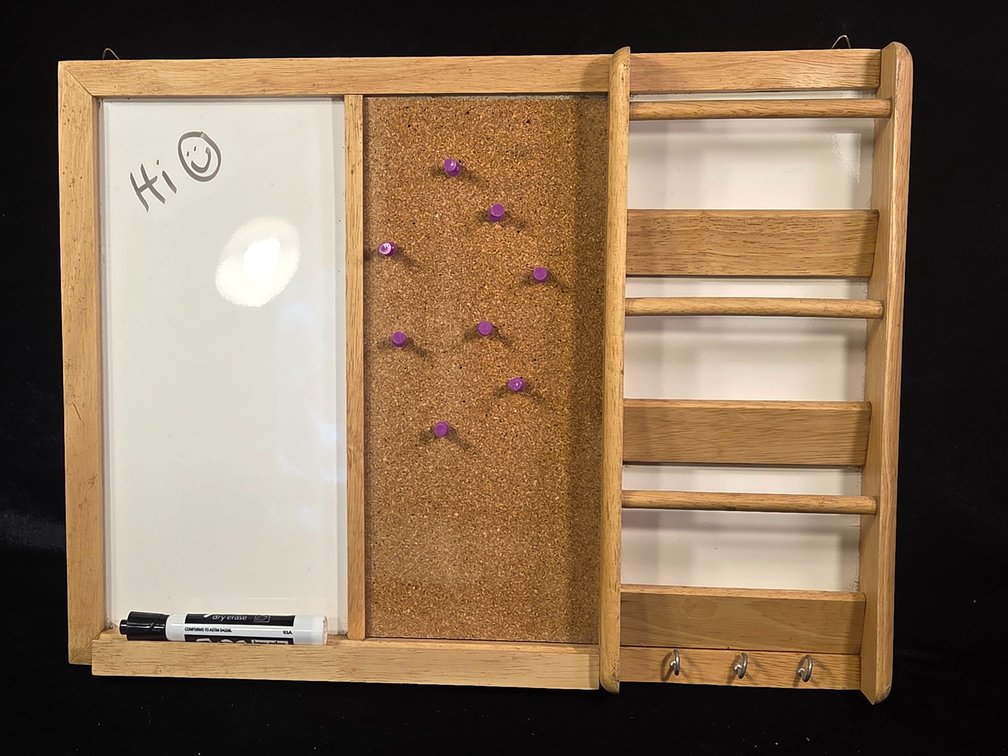 Family Household Organizer with Bulletin Board, Dry Erase, Bill Holder and Key Keeper