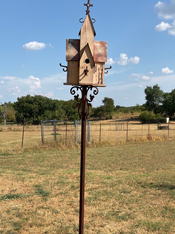 Handcrafted birdhouse decorative 31 inch high