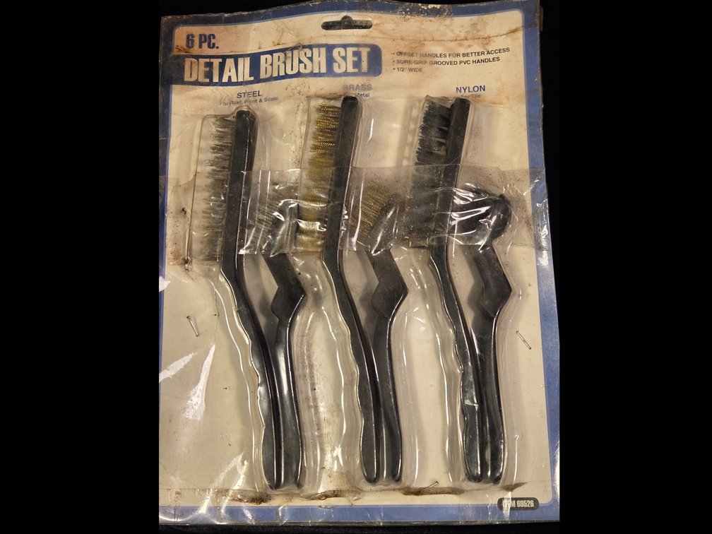 6 pk Detail Brush Set Steel, Brass and Nylon