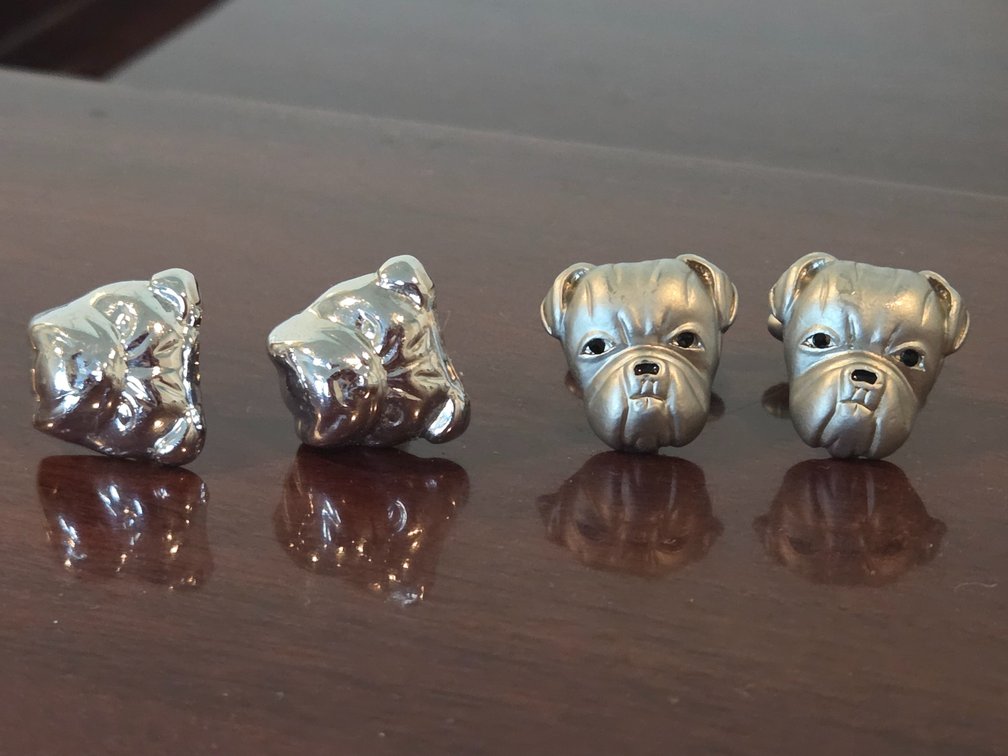 2 pairs of English Bulldog Cufflinks
