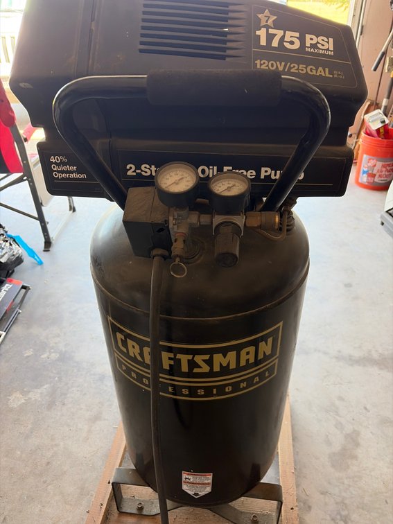 Craftsman professional two stage 12 V 25 gallon vertical 175 psi compressor